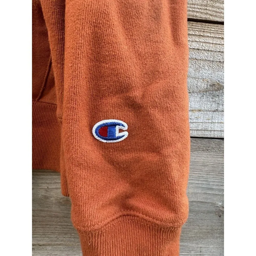 Champion REVERSE WEAVE‎ Hoodie Sweatshirt Small Blank Dark Orange